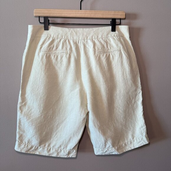 Women's 4 Tommy Bahama Linen Silk Blend Beige Short Lightweight Business Casual - Picture 3 of 6